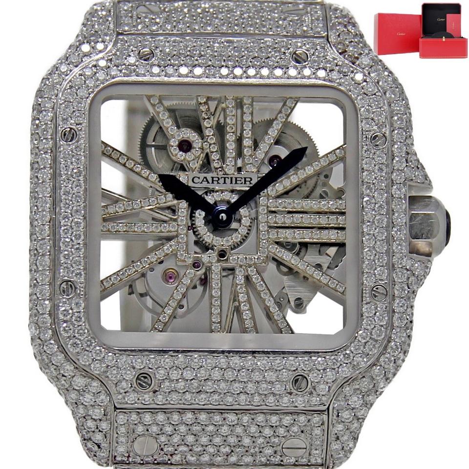 Cartier Cartier 4109 Santos SKELETON LOADED DIAMOND Stainless Steel AUTOMATIC #2000-1
