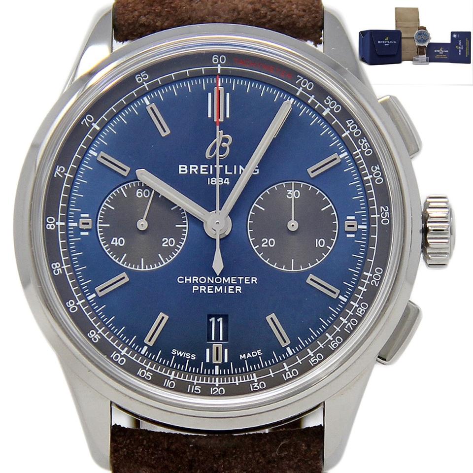 Breitling Breitling Premier B01 AB0118 Chronograph Automatic Steel Brown Leather #BR156