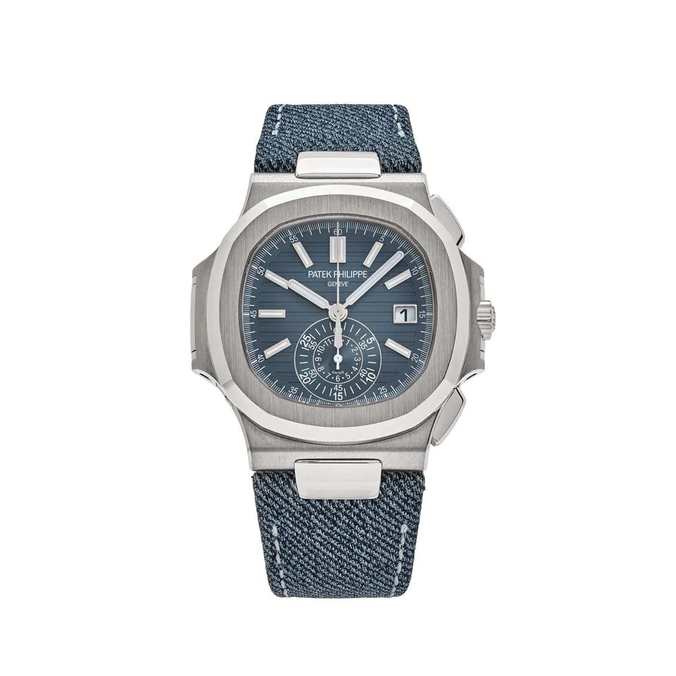 Patek Philippe Patek Philippe Nautilus 5980/60G-001 'Denim' Flyback Chronograph White Gold Blue-Gray Dial (2025)