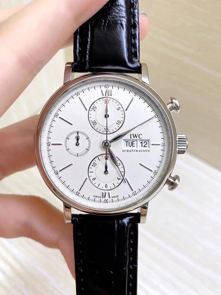 IWC IWC Portofino Chronograph Full Set Pre-owned Ref IW391001 White Dial 42mm